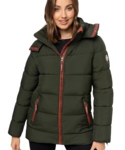 Veste matelassée d'hiver chaude Navahoo B973 pour femme avec capuche