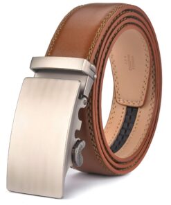 Nelbons Ceinture Homme en Cuir Réglable à Cliquet, pour Homme, Largueur-|5cm - Ceinture Boucle Automatique