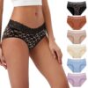 Culottes femme coton doux INNERSY slip sexys chic avec dentelle élastique petite taille lot de 6 OEKO-TEX STANDARD 100