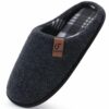 COFACE Chaussons Homme Hiver Chaud en Mousse à Mémoire et Feutre Antidérapant Pour Intérieur/Extérieur Noir Taille 43 CO