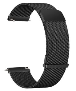 Wanme 22mm bracelet de montre en acier inoxydable régulable pour homme et femme, noir