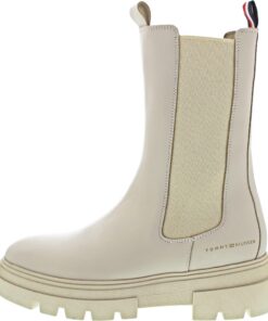 Tommy Hilfiger Botte Chelsea Femme Monochrome - Pour les Femmes Classiques & Modeles Trendy, Boot Talon Bas, Chaussure É