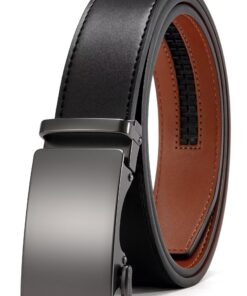 CHAOREN Buckley Ceinture automatique en cuir pour homme - Ceinture sans trous ajustable 35mm pour costume d'affaires, Bo