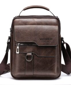 Sacoche Homme Cuir Besace Pochette Sacs à main Vintage Shoulder Bag Business Cartable Randonnée Travail Voyage