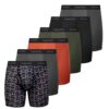 Expertoftio Boxer Homme Sport - Sous-vêtements Respirants pour Athlètes, Lot de 6 Longs Shorts de Caleçon Homme avec Ouv