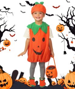Deguisement Citrouille Achille Halloween, avec chapeau, sac citrouille et couvre chaussures, pour enfants de 3 à 7 ans e