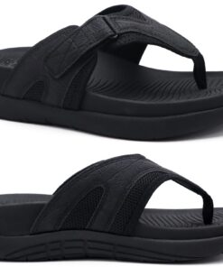 COFACE Tonges pour Hommes Réglables Orthopédiques Antidérapants pour la Plage et la Piscine Été Sandales de Sport Soutie