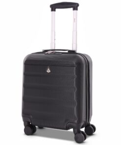 Aerolite Valise Cabine Taille Maximum sous le Siege Rigide 45x36x20cm ABS avec 4 Roues Garantie 5 Ans (Noir)
