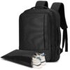 Alyvisun Sac à Dos Voyage pour Avion et Travail, Noir - 42x30x20 cm, Bagage Extensible 18.9-25.2 L avec Compartiment et