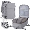 Sac à dos sous vide HPLQQ P4-Gris pour homme et femme pour voyage avec pompe et compression