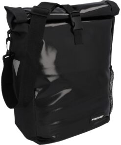 Sacoche de vélo Fischer - Sac à dos imperméable - Cyclistes professionnels - Routard - 18 l - Réflecteur Noir