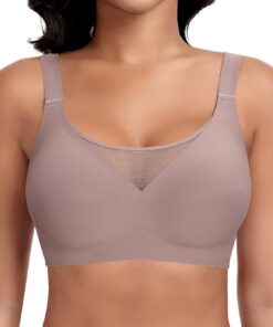 Ganado Push up Bralette Dentelle Femme Col en V Sans Armature Sans Coutures