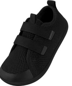 IceUnicorn Chaussures pieds nus en noir pour enfant - Large boîte à orteils - Minimalistes - Excellente pour l'extérieur