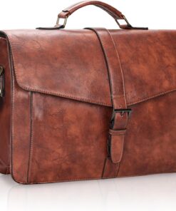 ESTARER Homme Sac à Dos en Cuir PU pour Ordinateur Portable Grands Sacs à Dos pour Travail et Bureau - Idée de Cadeau de