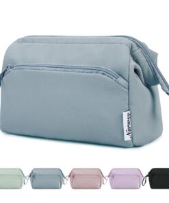 Narwey Grande Trousse de Toilette Voyage Bleu Gris pour Femme avec Organisateur et Sac Cosmétique