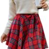 CUPSHE Mini jupe trapèze à carreaux pour femme polyvalente automne hiver tendance tricot