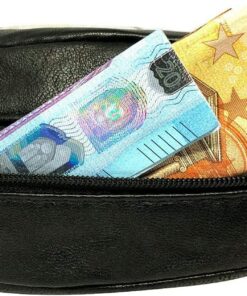 Charmoni Porte-Monnaie en Cuir Vrai pour Homme Noir - Multipoche - Fonctionnel et Luxueux