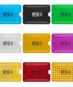 Prasacco Lot de 9 pochettes de protection RFID antivol pour homme et femme, style multicolore pour portefeuille, inclus