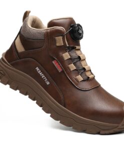 COOU Chaussures de travail en acier pour pieds hommes antichimie confortables et légères avec lacets coulissants pour fe