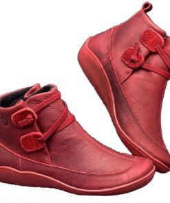 **Bottines plates femme en cuir vintage - Fabriquées à la main avec soutien du talon - Bottines élégantes structurées**