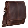STILORD Matt Sac en Cuir Homme -Vintage Sacoche Bandoulière - Mocca Foncé | Polyvalent | Hommes Affaires Voyages
