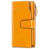 Portefeuille en cuir véritable pour femme - Grande capacité, ergonomique pour la daily use, 10 portes cartes et 1 compar