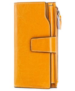 Portefeuille en cuir véritable pour femme - Grande capacité, ergonomique pour la daily use, 10 portes cartes et 1 compar