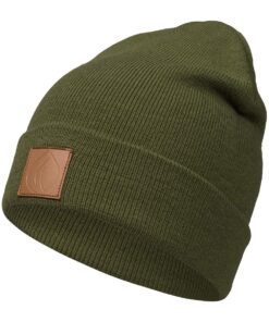 Occulto Bonnet avec écusson en cuir pour homme et femme en hiver chaud et confortable taille unique