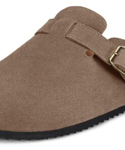 Mules et Sabots Intini Homme Femme Cuir Fermé Chaussures de Jardin Confortable d'Intérieur Extérieur