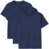Modesta Lot de 3 t-shirts pour homme en 100 % coton, couleur unie, col rond, coupe normale