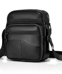 SPAHER Sac Bandoulière Homme en Cuir Vachette pour Affaires et Loisirs - Vintage Business Sacs Petits Sacs Porté Épaule