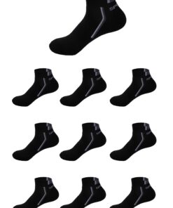 Budermmy Lot de 10 paires Homme Chaussettes de sport résistantes et respirantes (X-Noir, 41-46) Budermmy Lot de 10 pai