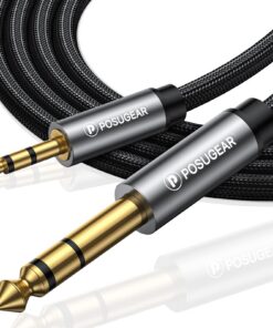 Câble audio Posugear argent 2M pour guitare et basse électriques – résistant et professionnel