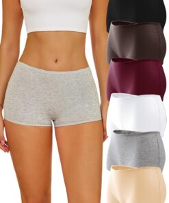 Boxer Femme Coton Stretch Lot de 6 Taille Boyshort Elasticité Ventre Plat