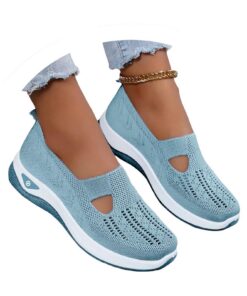 Chaussures de sport femme orthopédiques mode air running course sans lacet été outdoor casual mesh respirant confort lég