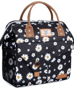 Sac à déjeuner isotherme Lekesky de 10 L pour femme au travail avec motif marguerite Isotherme Lekesky Sac à déjeuner
