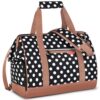 Sac de nuit Lekesky pour femme, grande capacité, parfait pour voyage en maternité, rayures bleues avec pois blancs, 33L