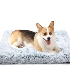 Baguuaray Matelas Moelleux et Lavable pour Chiens de très Grande Taille - Anti-anxiété - Gris, 75x50cm