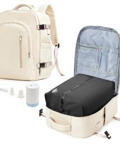 livbote Sac de Compression pour Voyage en Avion, Sac à Dos Cabine Imperméable avec Airbag et Port USB – 45x36x20 cm, Sac