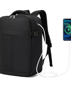 Kono Bagage Cabine Ryanair EasyJet, Imperméable Port USB Voyage Travail Noir