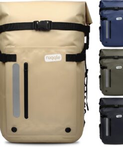 Ruqqle Sac Étanche Polyvalent Waterproof Dry Bag 30L, 3 Poches Externe, Sac à Dos Confort Imperméable Idéal pour Voyage,