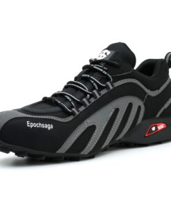 Epochsaga Chaussures de sécurité en maille pour hommes et femmes à pointure en acier, antifoulement et légères, pour la