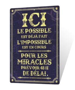 Plaque métallique humoristique Putuo Décoration Murale Bureau Maison Entreprise Atelier Cadeau Original 30x20 cm