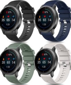 bracelet wanme compatible avec garmin forerunner 255, vivospace, noir olive vert starlight midnight blue 22mm
