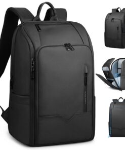 Sac à dos étanche homme avec port USB - Anti-vol - Pour travail, randonnée et collège Sac à dos d'affaires anti-vol av