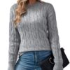 RITOSTA Pull Hiver Chic Col Rond Vintage Tricot Longues Manches Chauffant Tops Casual Global Recycled Standard