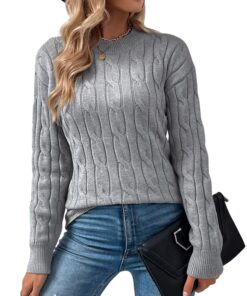 RITOSTA Pull Hiver Chic Col Rond Vintage Tricot Longues Manches Chauffant Tops Casual Global Recycled Standard