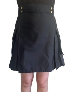 Jupe kilty utilitaire en coton noir de Tartanista pour femmes 49 cm_grade et confort "-//Tartanista, jupe kilt utilitair