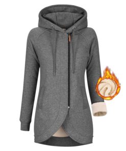 UMIPUBO Veste Polaire Femme Automne Hiver Asymétrique Zippé Grande Taille
