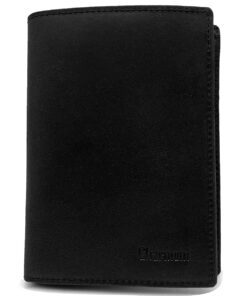 Charmoni Grand Classique Portefeuille en Cuir Homme Protection RFID Blocage (12VT Nubuck RFID Noir)